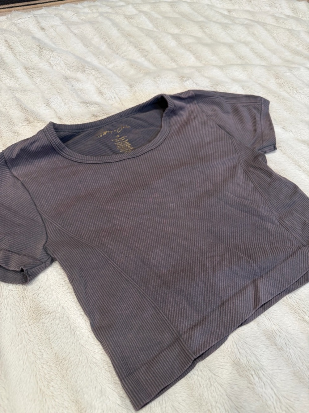 Women’s Cropped Ribbed Tee - Picture 2 of 3